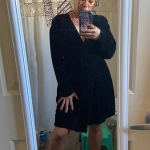 Green Velvet Cocktail Dress